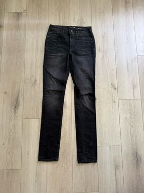 Saint Laurent Black Skinny Jeans with Subtle Distress. Size 26. Very Good Cond.